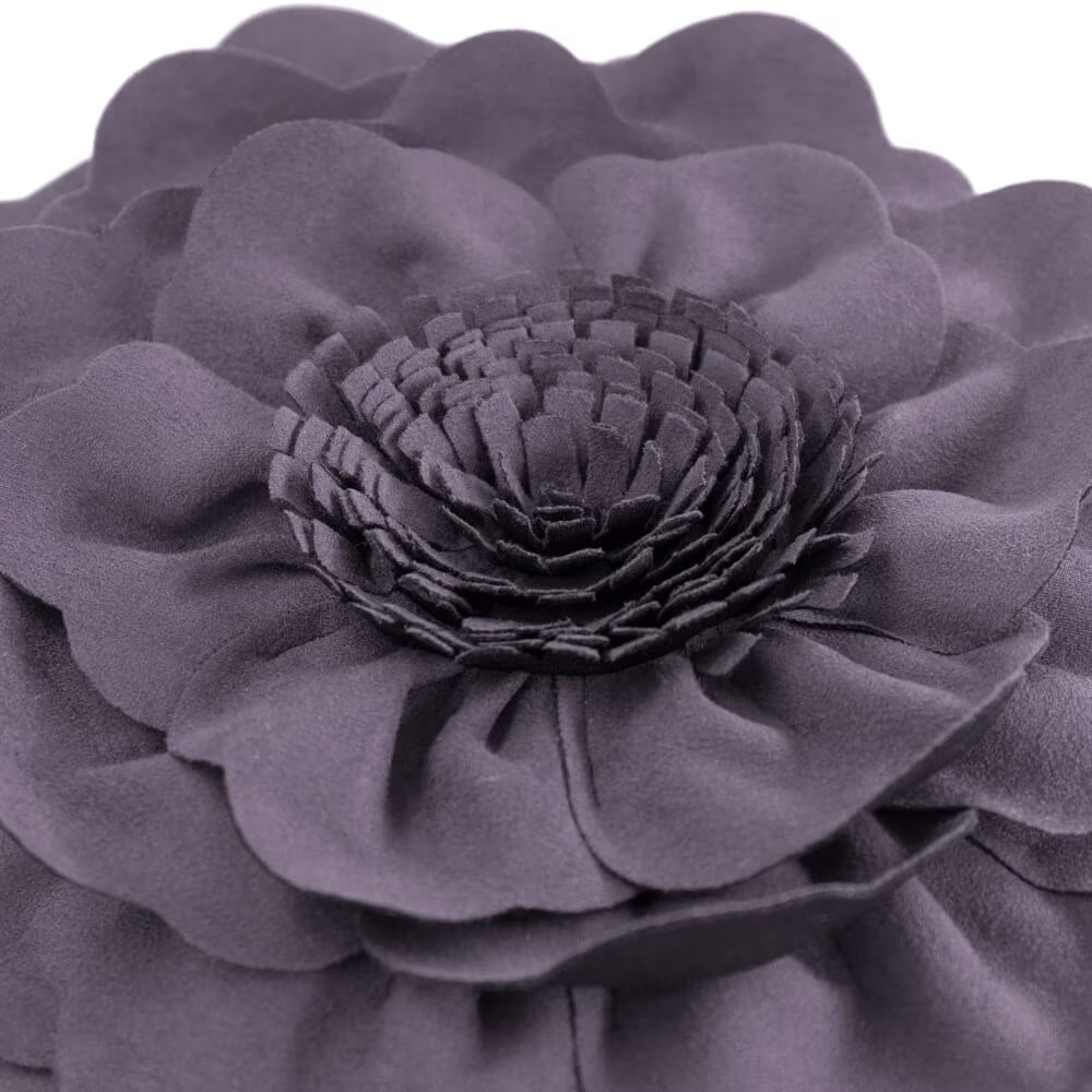 Deep Purple 3D Textured Flower Throw Pillow Soft Suede Decorative Cushion for Couch Bedroom and Living Room 14X14Inches
