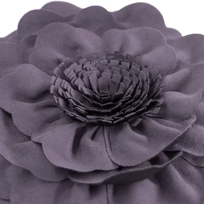 Deep Purple 3D Textured Flower Throw Pillow Soft Suede Decorative Cushion for Couch Bedroom and Living Room 14X14Inches