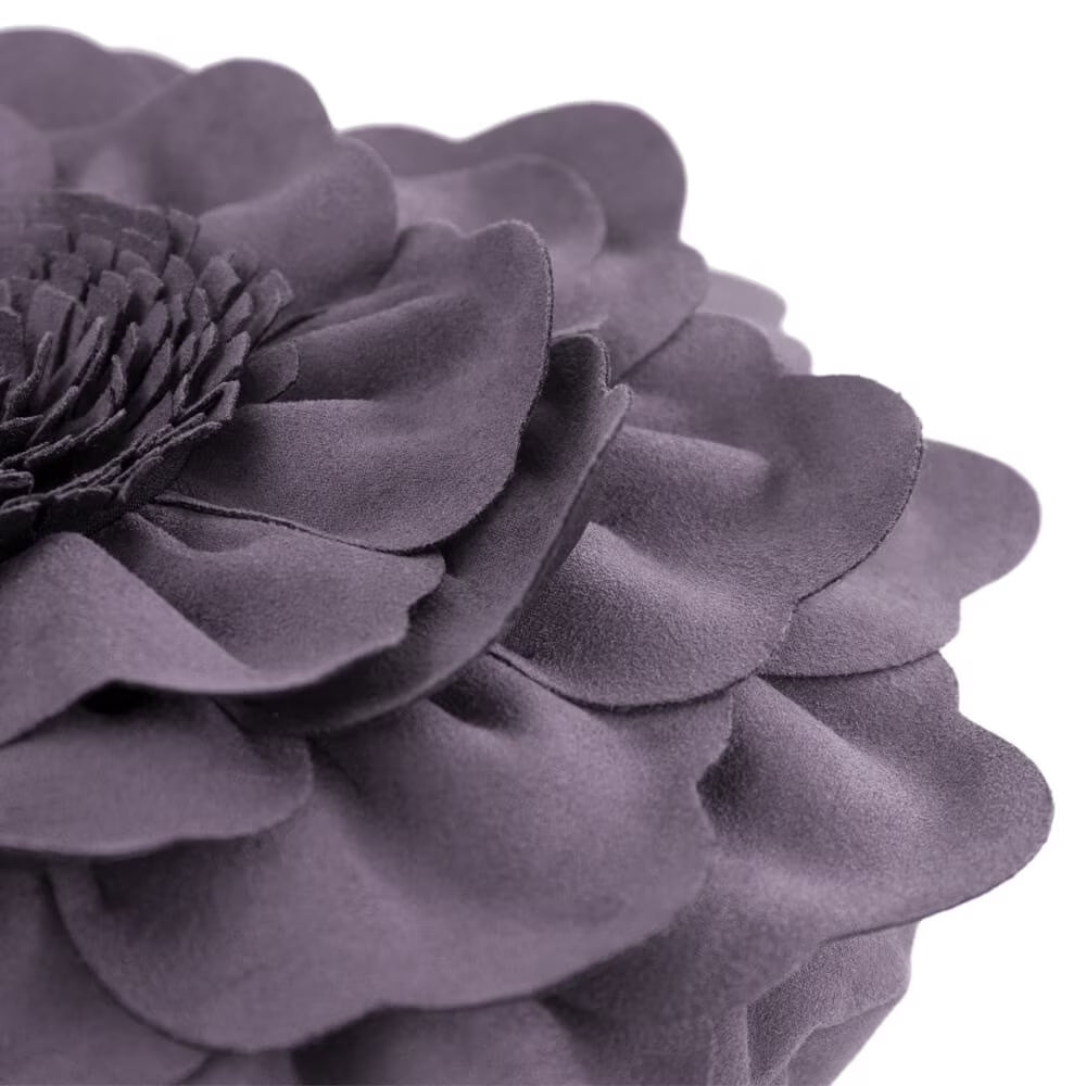 Deep Purple 3D Textured Flower Throw Pillow Soft Suede Decorative Cushion for Couch Bedroom and Living Room 14X14Inches
