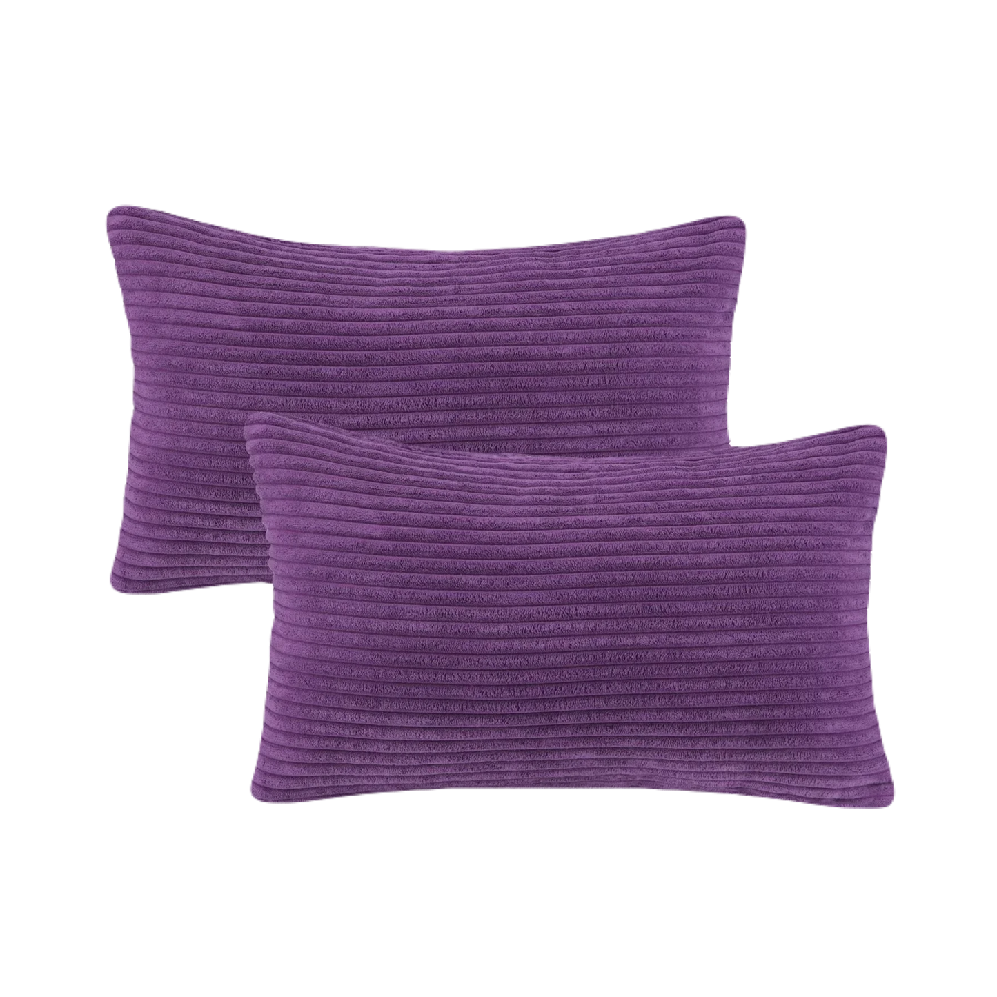 20 in X 12 in Cozy, Stylish, Concise Solid Print Living Room, Bedroom Corduroy Decorative Pillow Case, Removable Cover (2 Count)