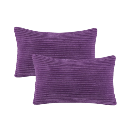 20 in X 12 in Cozy, Stylish, Concise Solid Print Living Room, Bedroom Corduroy Decorative Pillow Case, Removable Cover (2 Count)