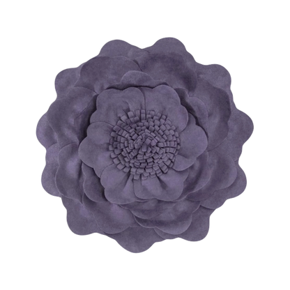 Deep Purple 3D Textured Flower Throw Pillow Soft Suede Decorative Cushion for Couch Bedroom and Living Room 14X14Inches