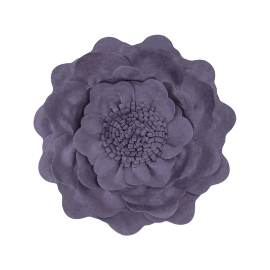 Deep Purple 3D Textured Flower Throw Pillow Soft Suede Decorative Cushion for Couch Bedroom and Living Room 14X14Inches