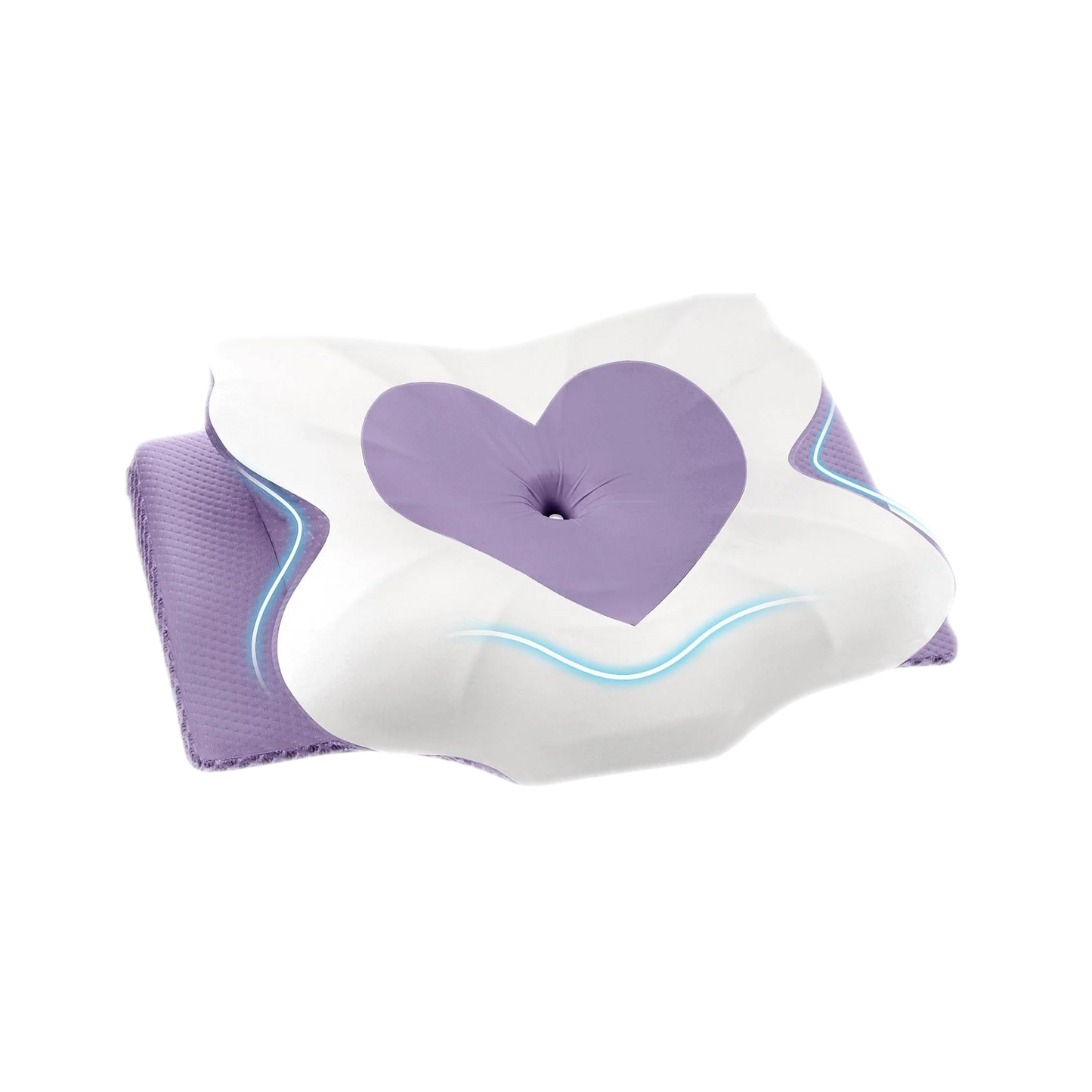 Cervical Memory Foam Neck Support Pillow for Sleep, Ideal for Side, Back, and Stomach Sleepers, Queen Size, Lavender