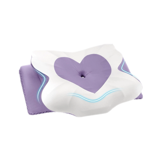 Cervical Memory Foam Neck Support Pillow for Sleep, Ideal for Side, Back, and Stomach Sleepers, Queen Size, Lavender